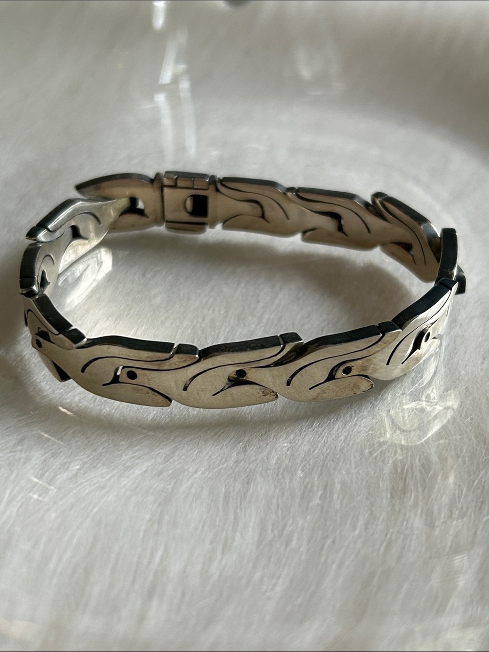 Vtg TAXCO Mexican Sterling Modernist Birds in Flight Bracelet